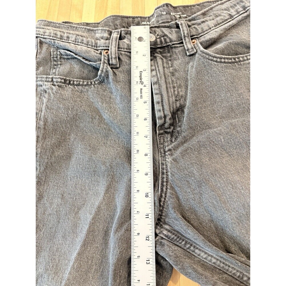 Old Navy High Rise Barrel Leg Jeans Women's Size 10 Gray Black Denim Grunge - Picture 5 of 6